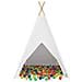 Tenda Teepee Bianco 120 x 120 x 150 cm Tessuto e Plastica - Foto miniatura 6