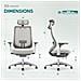 Atlas Sedia Da Ufficio Ergonomica In Rete - Sedia Da Direttore Con Poggiatesta, Braccioli 4d, Sedile Scorrevole E Blocco Inclinazione, Grigio - Foto miniatura 2