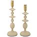 Set 2 Portacandele Gemini Crema E Oro In Ferro - Foto miniatura 1