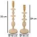Set 2 Portacandele Gemini Crema E Oro In Ferro - Foto miniatura 5