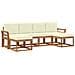 Set di divani da esterno con cuscino 6 pcs Naturale e Crema - Foto miniatura 1