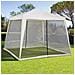 Zanzariera / moschiera Chiusura Anteriore Con Zip Per Gazebo 3x3 Mt Per Gazebo 3x3 3x4,5 Rilegatura Velcro Bianco In Pvc Oxford - Foto miniatura 1