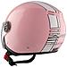 Moto Casco Jet Rosa Omologato Ece Grafica Bianca Doppia Visiera Parasole L - Foto miniatura 2