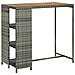 Tavolo Da Bar Con Ripiani Grigio 120x60x110 Cm In Polyrattan - Foto miniatura 1