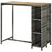 Tavolo Da Bar Con Ripiani Grigio 120x60x110 Cm In Polyrattan - Foto miniatura 8
