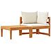 Set Divani Giardino 2 pz Cuscini Bianco Crema in Legno d'Acacia - Foto miniatura 1