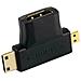 Adattatore Tr-26222 Connettore Hdmi Femmina To Mini Hdmi To Micro Hdmi Black - Foto miniatura 2