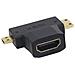 Adattatore Tr-26222 Connettore Hdmi Femmina To Mini Hdmi To Micro Hdmi Black - Foto miniatura 1
