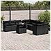 Set Divani Da Giardino 11 Pz Con Cuscini In Polyrattan Nero - Foto miniatura 3