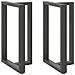 Gambe Tavolo Bar Forma T 2 Pz Antracite 60x35x(90-91)cm Acciaio - Foto miniatura 2