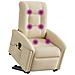 Poltrona Alzapersona Massaggiante Elettrica Crema In Tessuto - Foto miniatura 2