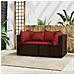 Divani Angolari da Giardino con Cuscini 2pz Polyrattan Marrone - Foto miniatura 2