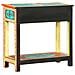Tavolo Consolle Dipinto A Mano 80x35x75 Cm In Legno Di Mango - Foto miniatura 4