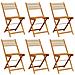 Sedie Da Giardino Pieghevoli 6pz Beige Legno Massello Di Acacia - Foto miniatura 1