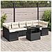Set di divani da giardino da 8 pezzi con cuscini in rattan nero, Divano da giardino per 2 persone con spazio di stoccaggio e cuscini in rattan nero - Foto miniatura 2