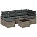 Set di Sofà da Giardino da 6 Pezzi con Cuscini Rattan Nero,  Divano da Giardino con Cuscini Grigio Rattan da 2 Posti - Foto miniatura 1