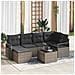 Set di Sofà da Giardino da 6 Pezzi con Cuscini Rattan Nero,  Divano da Giardino con Cuscini Grigio Rattan da 2 Posti - Foto miniatura 2
