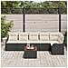 Set Divano da Giardino  7 Pezzi con Cuscini Nero Polyrattan, Divano da Giardino  2 Posti con Contenitore e Cuscini Nero Polyrattan - Foto miniatura 3