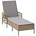Lettino Prendisole Beige e grigio chiaro Rattan PE 157 x 55 x 92 cm - Foto miniatura 1