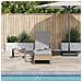 Lettino Prendisole Beige e grigio chiaro Rattan PE 157 x 55 x 92 cm - Foto miniatura 3