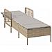 Lettino Prendisole Beige e grigio chiaro Rattan PE 157 x 55 x 92 cm - Foto miniatura 4