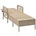 Lettino Prendisole Beige e grigio chiaro Rattan PE 157 x 55 x 92 cm - Foto miniatura 5
