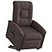 Poltrona Alzapersona Reclinante Elettrica Marrone Scuro Tessuto - Foto miniatura 2