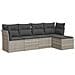 Set Divano da Giardino 5pz con Cuscini Grigio Chiaro Polyrattan - Foto miniatura 1