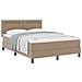 Letto a Molle  con Materasso Cappuccino 140x190 cm in Pelle Sintetica, Testiera di Design Semplice  Cappuccino 140 cm in Pelle Sintetica - Foto miniatura 1