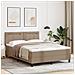 Letto a Molle  con Materasso Cappuccino 140x190 cm in Pelle Sintetica, Testiera di Design Semplice  Cappuccino 140 cm in Pelle Sintetica - Foto miniatura 2