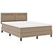 Letto a Molle  con Materasso Cappuccino 140x190 cm in Pelle Sintetica, Testiera di Design Semplice  Cappuccino 140 cm in Pelle Sintetica - Foto miniatura 3