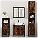Set Mobili da Bagno 4 pz Rovere Fumo in Legno Multistrato - Foto miniatura 3
