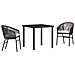 Set da Pranzo per Giardino 3 pcs Marrone Poly Rattan - Foto miniatura 1
