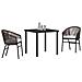 Set da Pranzo per Giardino 3 pcs Marrone Poly Rattan - Foto miniatura 3