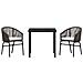 Set da Pranzo per Giardino 3 pcs Marrone Poly Rattan - Foto miniatura 7