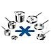 Set Di Sei Pentole Space Steel Acciaio Inox Con Manici Pieghevoli Adatte Per Induzione Alta Durata E Qualità Professionale - Foto miniatura 1