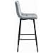 Sgabello TEOTO in velluto grigio argento con gambe nere per cucina x3 - Foto miniatura 4