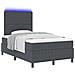 Letto a Sorgente LED Grigio Scuro e Bianco 120 x 190 cm - Foto miniatura 3