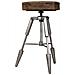 Sgabello In Metallo E Pelle Marrone 39x39x55h - Foto miniatura 2