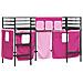 Struttura del Letto Loft per Bambini con Tendine Nero e rosa - Foto miniatura 4