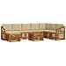 Set divani 9 pcs Naturale e Beige Legno di Acacia Massello - Foto miniatura 1