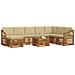 Set divani 9 pcs Naturale e Beige Legno di Acacia Massello - Foto miniatura 3