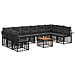 Set di divani da esterno 11 pcs Nero e Grigio scuro Poliestere - Foto miniatura 1