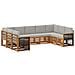 Set divano sezionale con cuscino 7 pcs Naturale e Grigio Chiaro - Foto miniatura 1