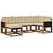 Set di divani da esterno con cuscino 6 pcs Naturale e Beige - Foto miniatura 1