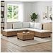 6 pz Set Lounge in Rattan con Cuscini GENDT Rattan naturale - Foto miniatura 5
