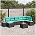 Set Divano da Giardino 8 pz Nero polyrattan - Foto miniatura 2