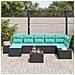 Set Divano da Giardino 8 pz Nero polyrattan - Foto miniatura 3