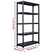Scaffale Nero 220 Kg 90x40x138 Cm In Plastica - Foto miniatura 6