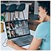 Webcam Usb 1080p Hd Grandangolo Con Luce Led E Microfono Nera - Foto miniatura 4